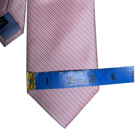 Tommy Hilfiger Tie Pink Blue Diagonal Stripes Business‎ Formal Preppy Classic - Picture 10 of 12